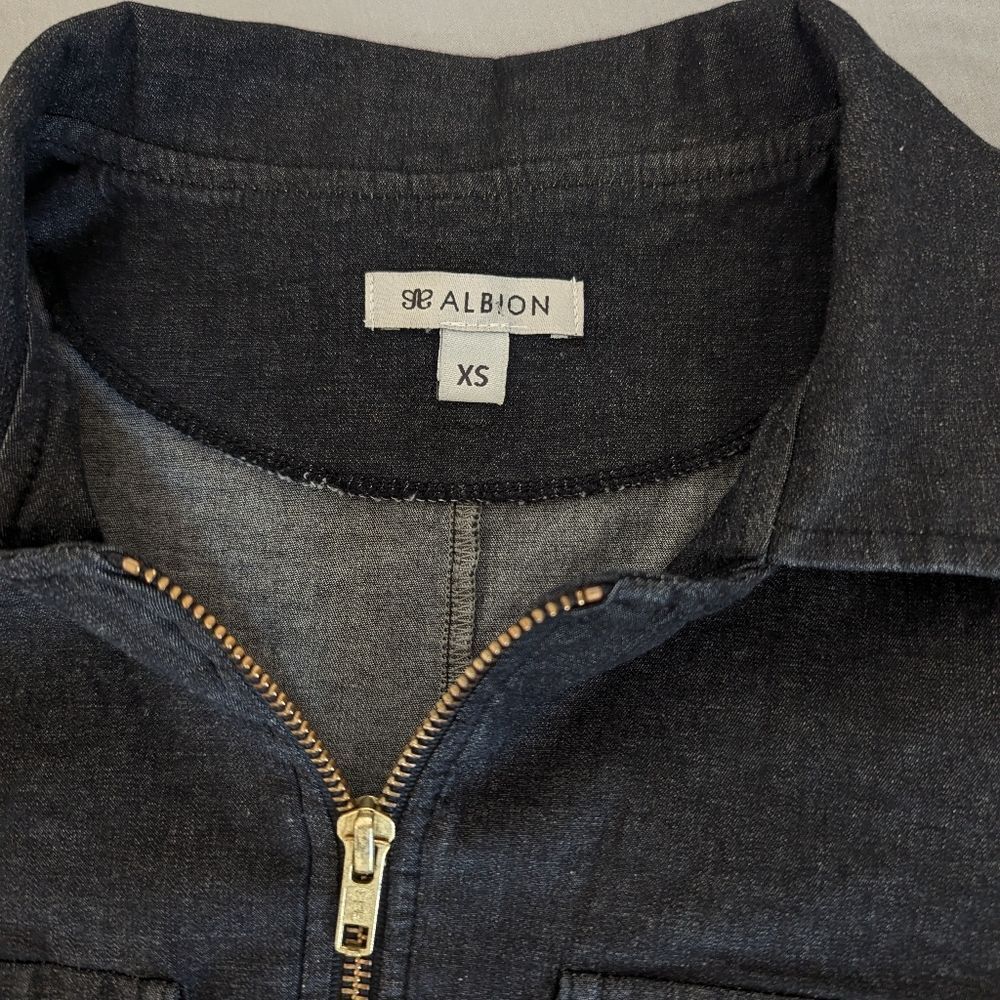 Albion Fit Hamptons Jumpsuit XS Black  Canvas Zip Front Short Sleeve - Picture 5 of 9